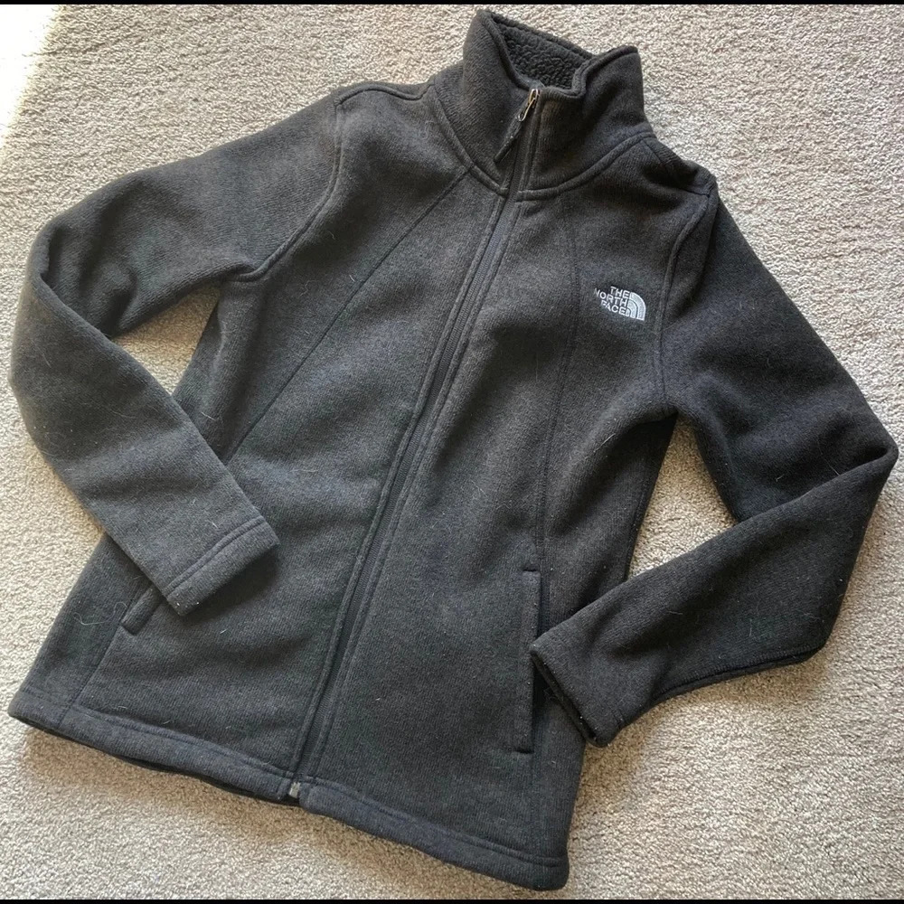 North Face Crescent Zip Up Jacket Sz S Dark Gray